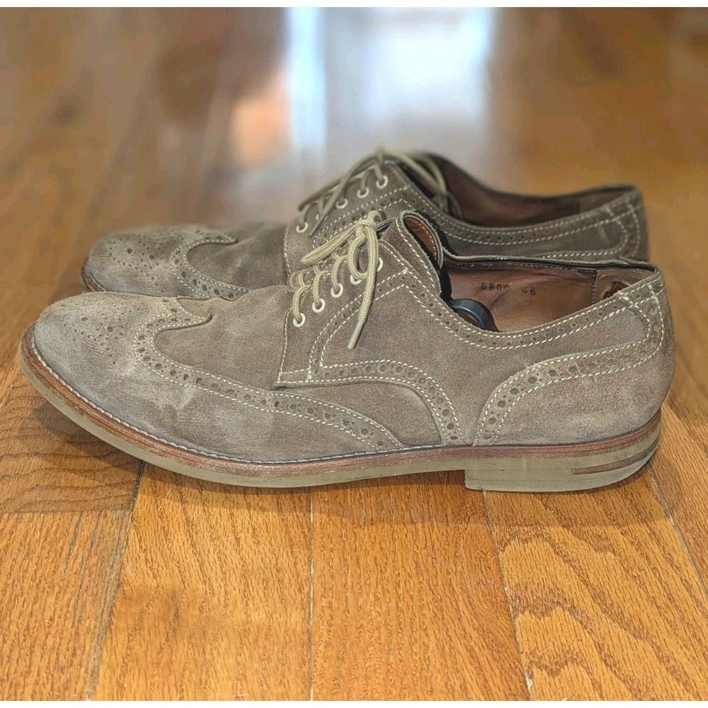 Italian Suede Wingtip Brogue Oxford Shoes Brown EU 46 Antonio Maurizi Heritage